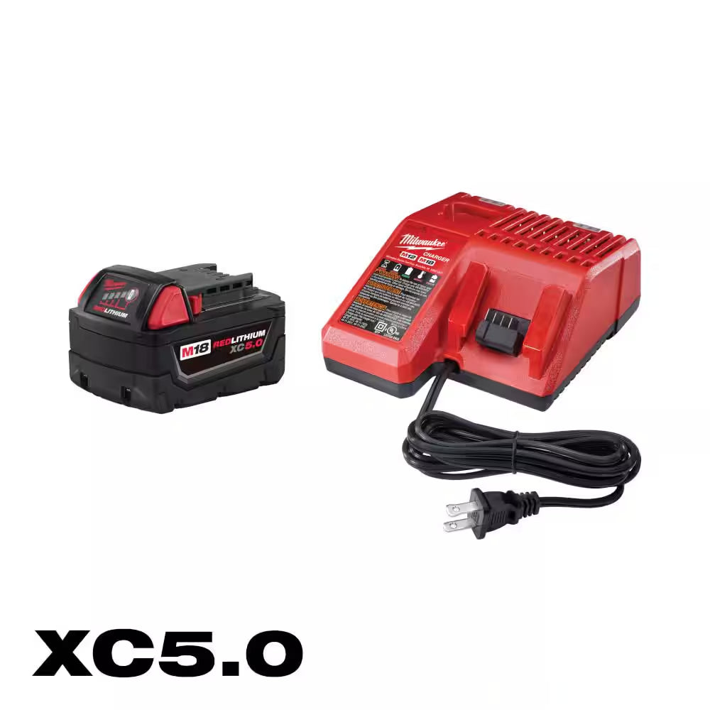 M18 FUEL 18V Lithium-Ion Brushless Cordless 4-1/2 In./5 In. Grinder and Starter Kit W/(1) 5.0 Ah Battery and Charger
