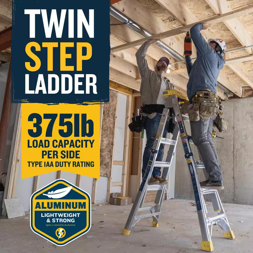 16 Ft. Reach Aluminum Adjustable Multi Position Ladder with 375 Lb. Load Capacity Type IAA Duty Rating