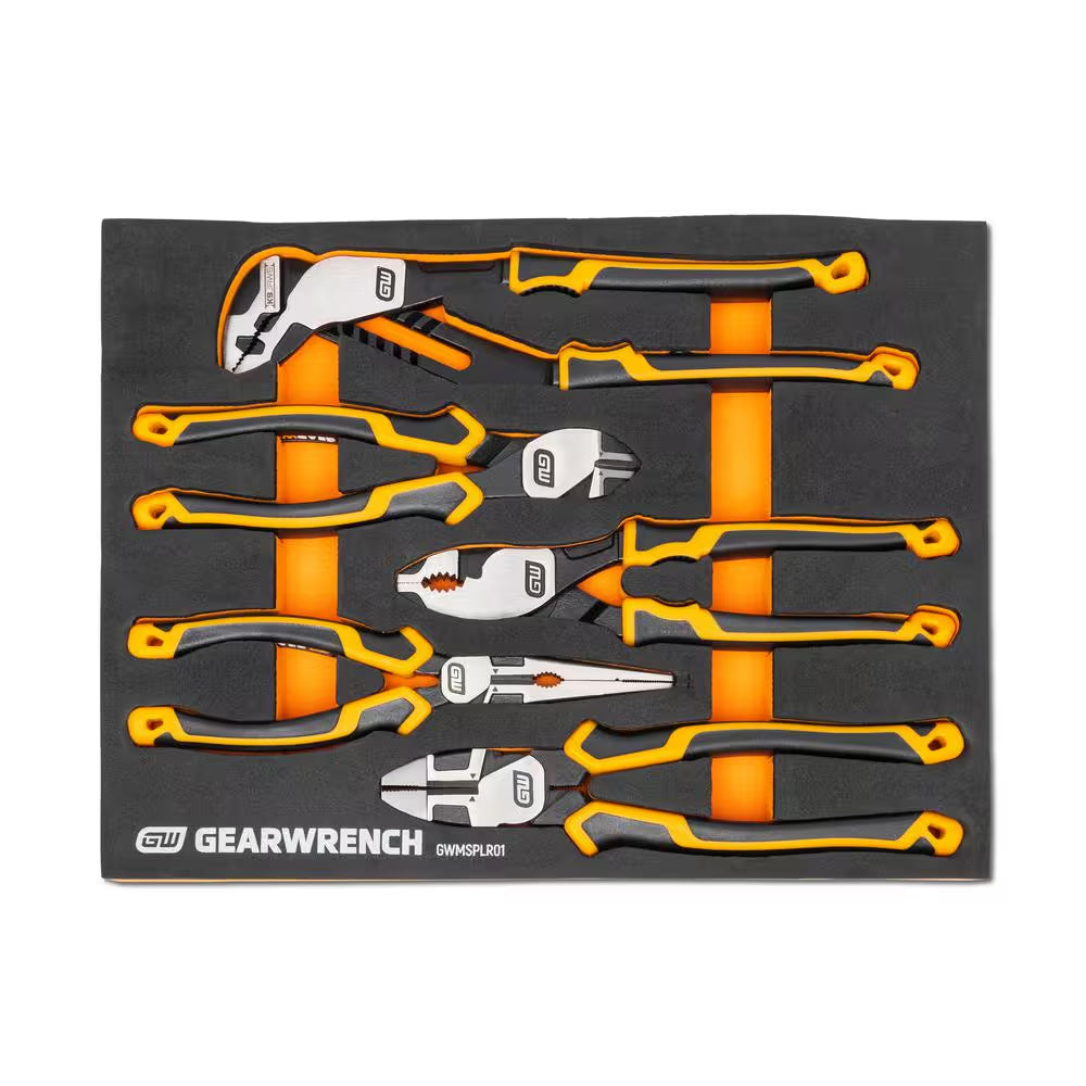 Cushion Grip Pitbull Pliers Set with EVA Foam Storage Tray (5-Piece)