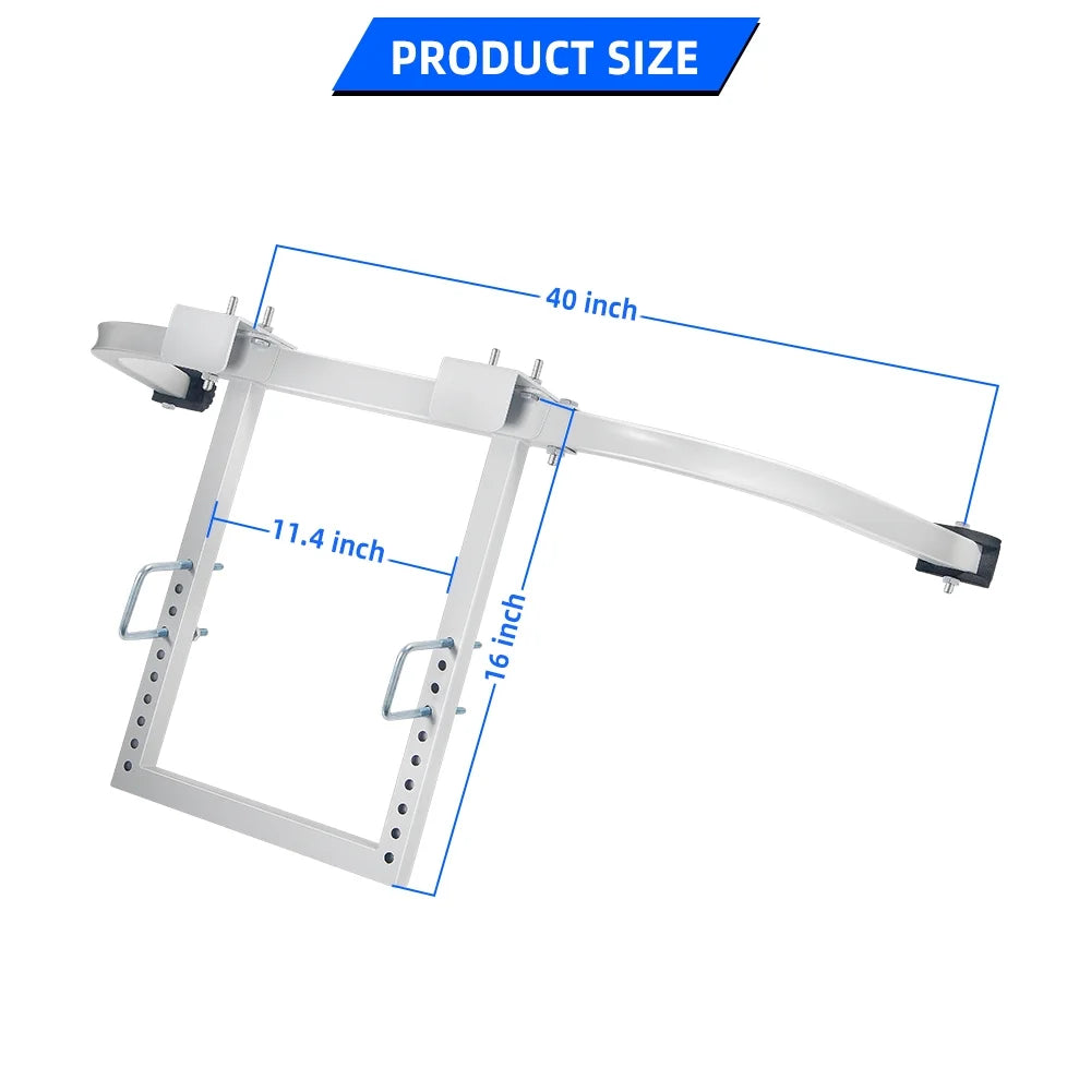 Ladder Stabilizer for Roof Gutter Roof Ladder Accessories Wing Span Wall Ladder Standoff, Wheel Heavy Duty Steel Ladder Roof Hook