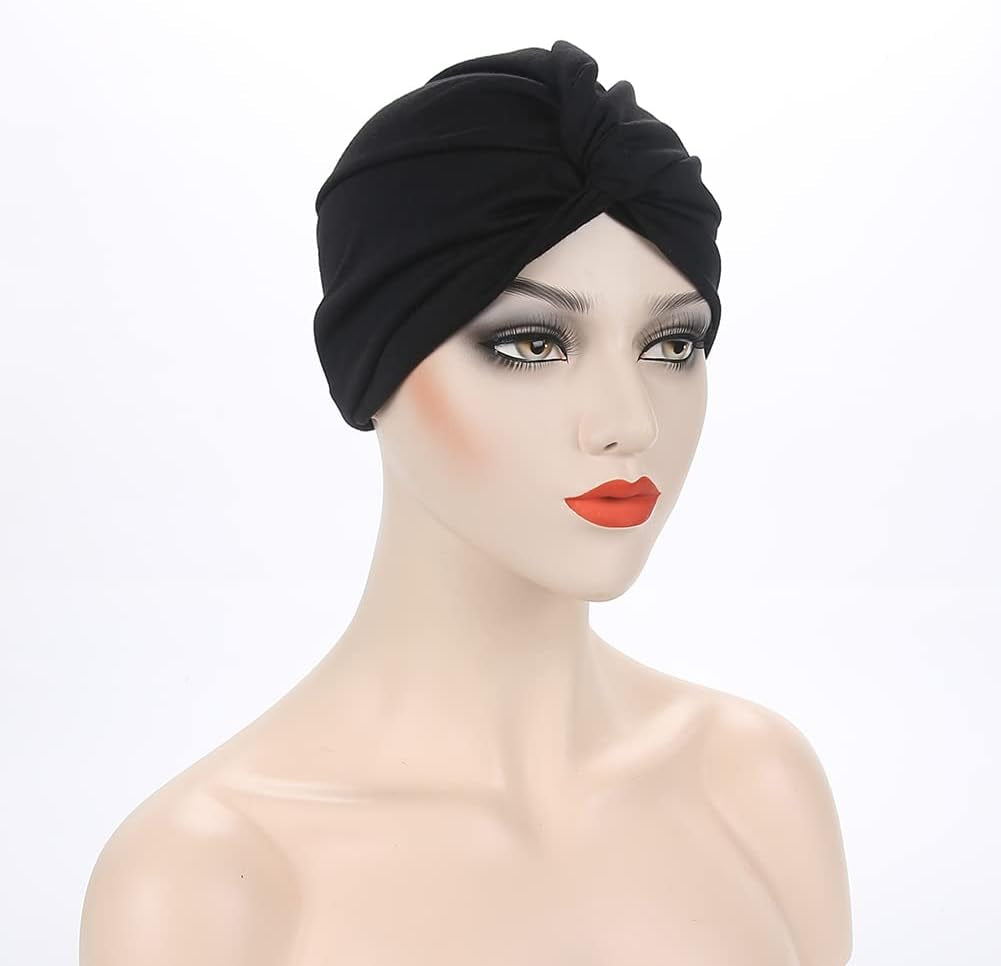 Women'S Cotton Twist Sleep Turban Hat Cancer Chemo Beanies Cap Wrap Pleated Headwear