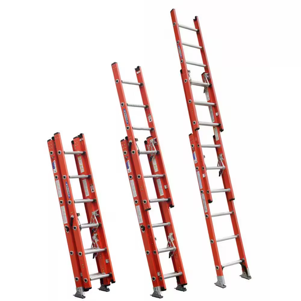 16 Ft. Fiberglass Compact Extension Ladder with 300 Lb. Load Capacity Type IA Duty Rating