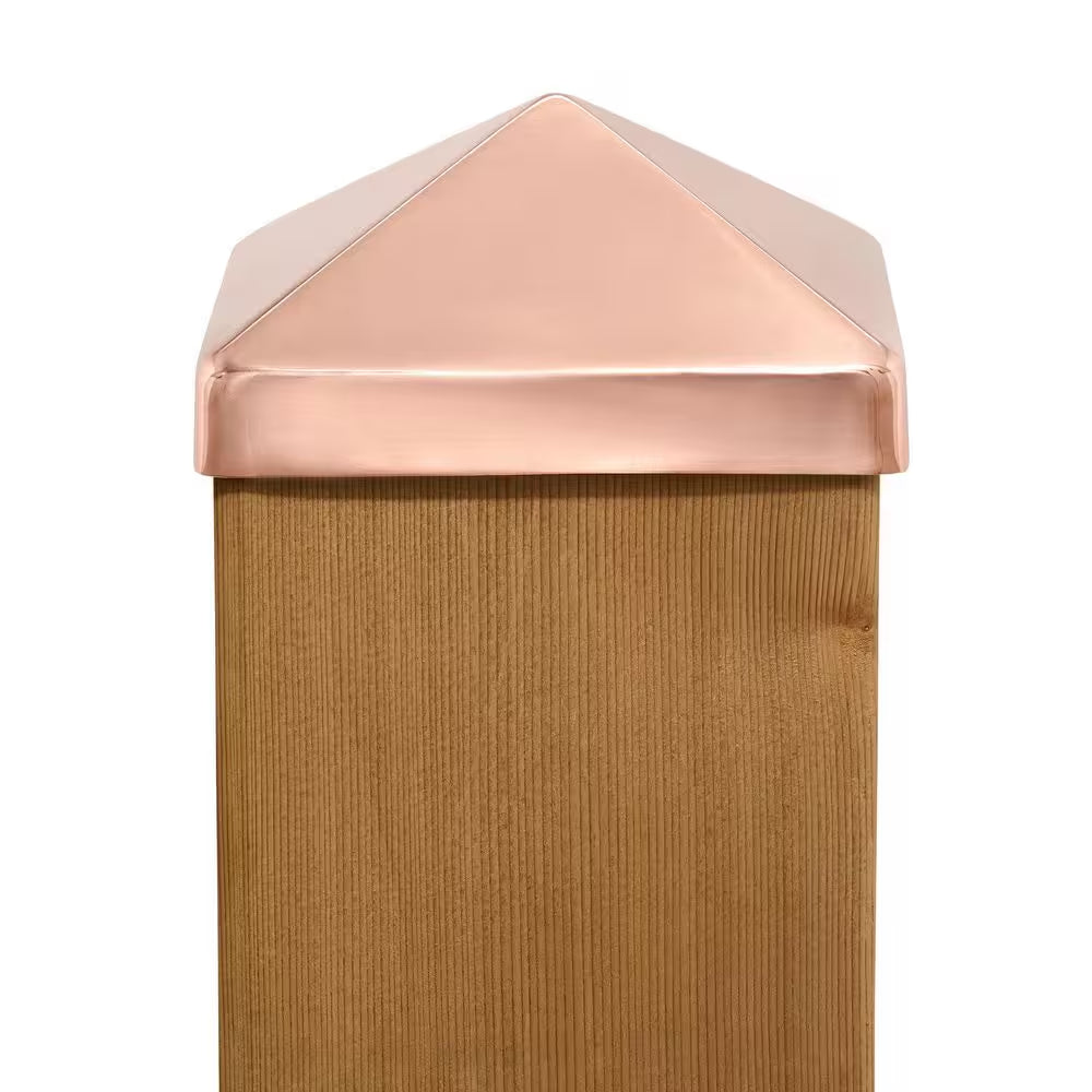 6 In. X 6 In. Copper Pyramid Slip over Fence Post Cap