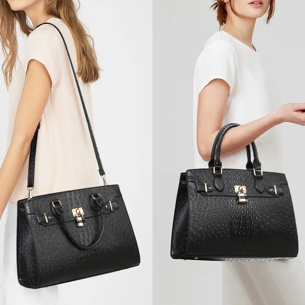 Women Handbags and Purses Ladies Shoulder Bag Top Handle Satchel Tote Work Bag with Matching Clutch