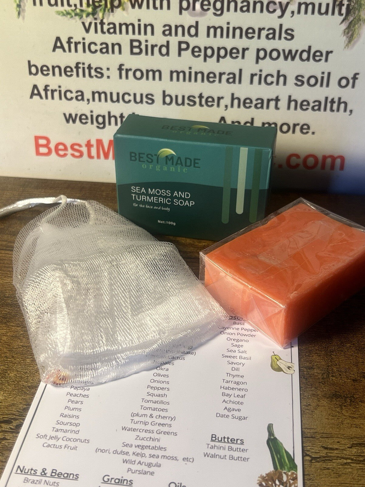Organic Sea Moss & Turmeric Soap Bar 4.5Oz Vegan, Non-Gmo, Glow”