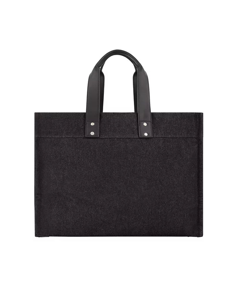 Washed Black Denim Extra Large Tote Bag