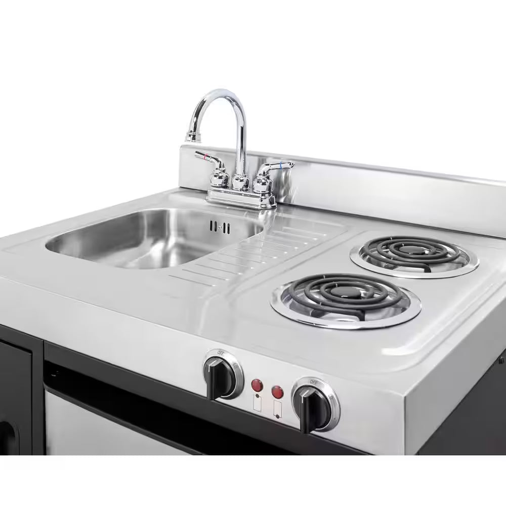 30 In. Compact Kitchen in Black