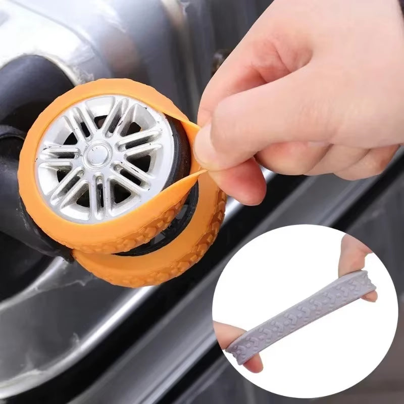 1/24Pcs Thicken Texture Silicone Wheels Protector for Luggage Reduce Noise Travel Luggage Wheels Cover Luggage Accessories