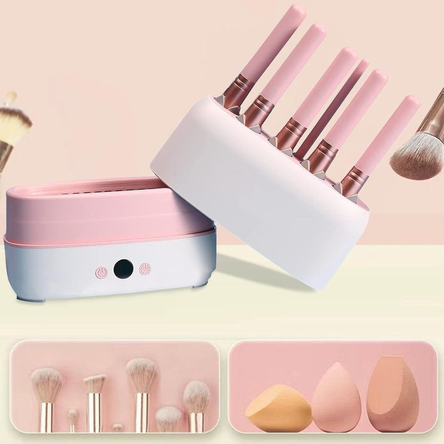 Makeup Brush Dryer Machine, Electric Cosmetic Sponge Drying Machine with 12 Various Dryer Hole, Drying 12Pcs Brushes at Once, Thermo-Control Dryer for Dryer Makeup Sponge, Makeup Brush, Powder Puff