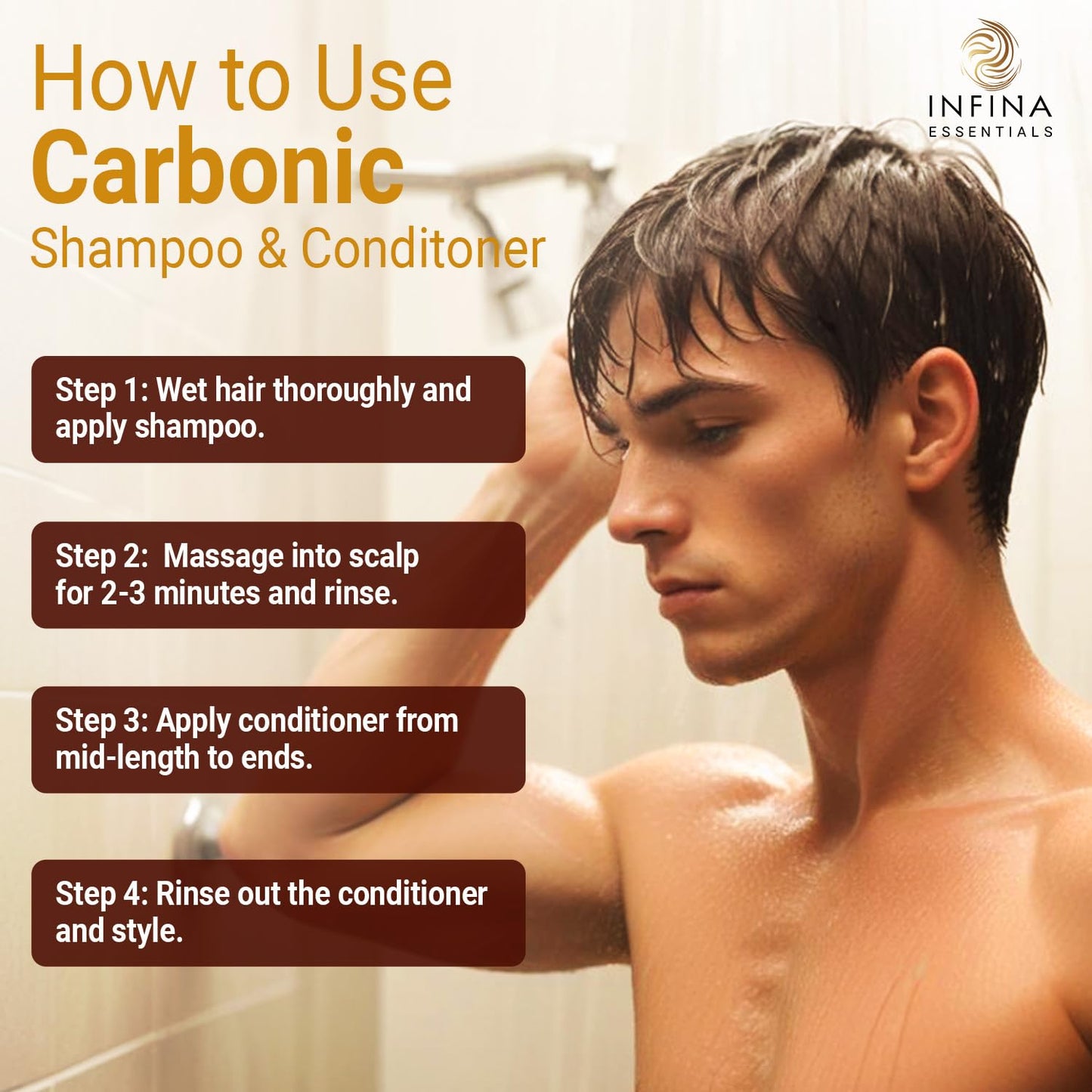 Carbonic Acid Shampoo and Conditioner Set for Men & Women - Sulfate-Free Hair Growth Shampoo and Conditioner - 16 F Oz Each, Black
