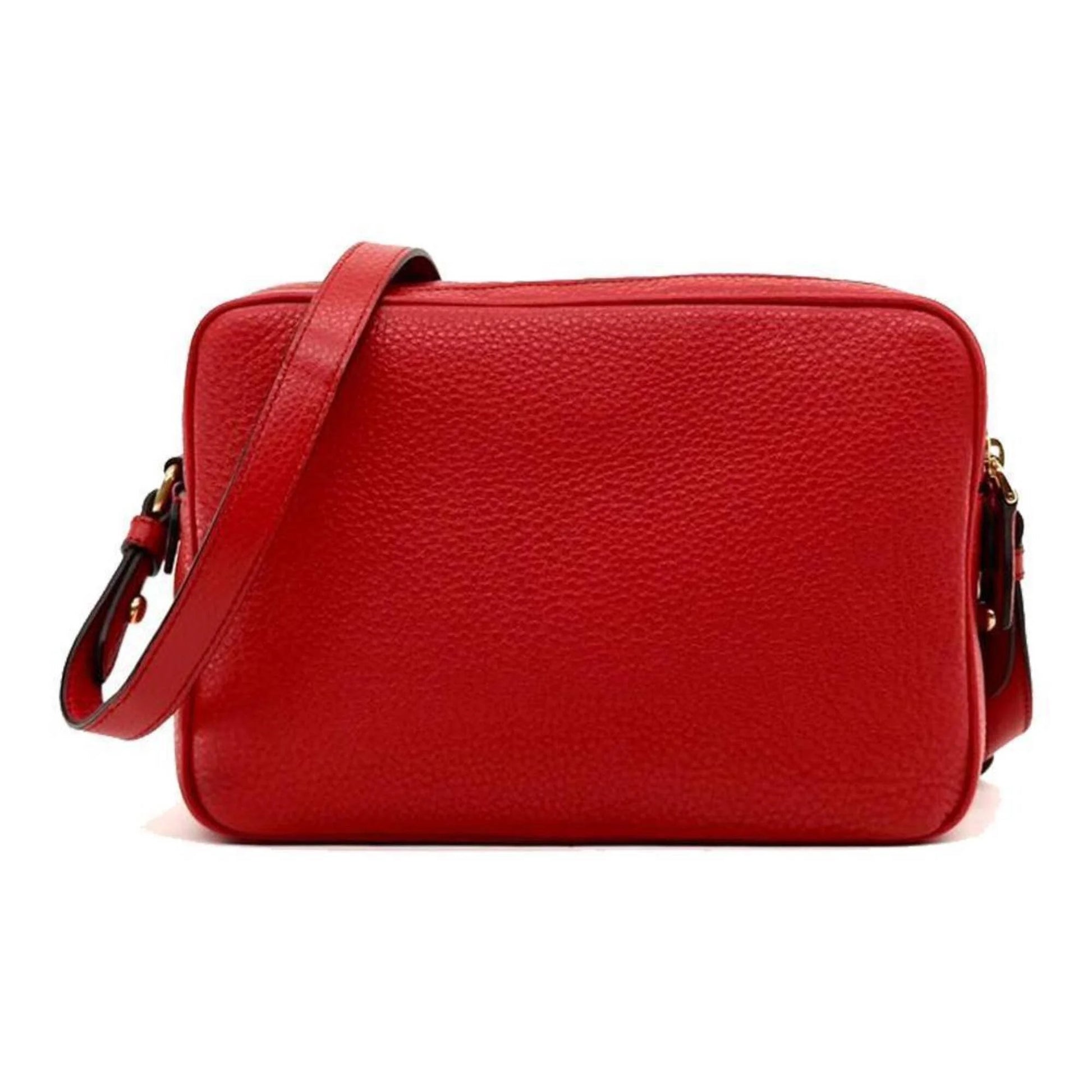 Women'S Red Vitello Phenix Leather Crossbody Handbag Small