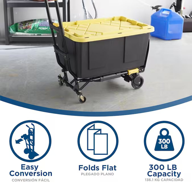 300-Lbs. Capacity 4 -Wheel Black Steel Convertible Hand Truck