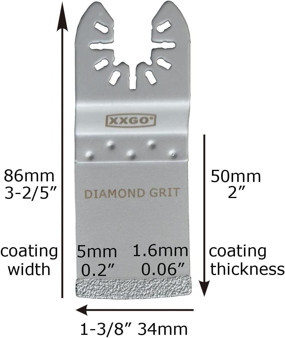 4 Pcs Diamond Oscillating Multi Tool Blades for Removing Grit Grout XG4202S