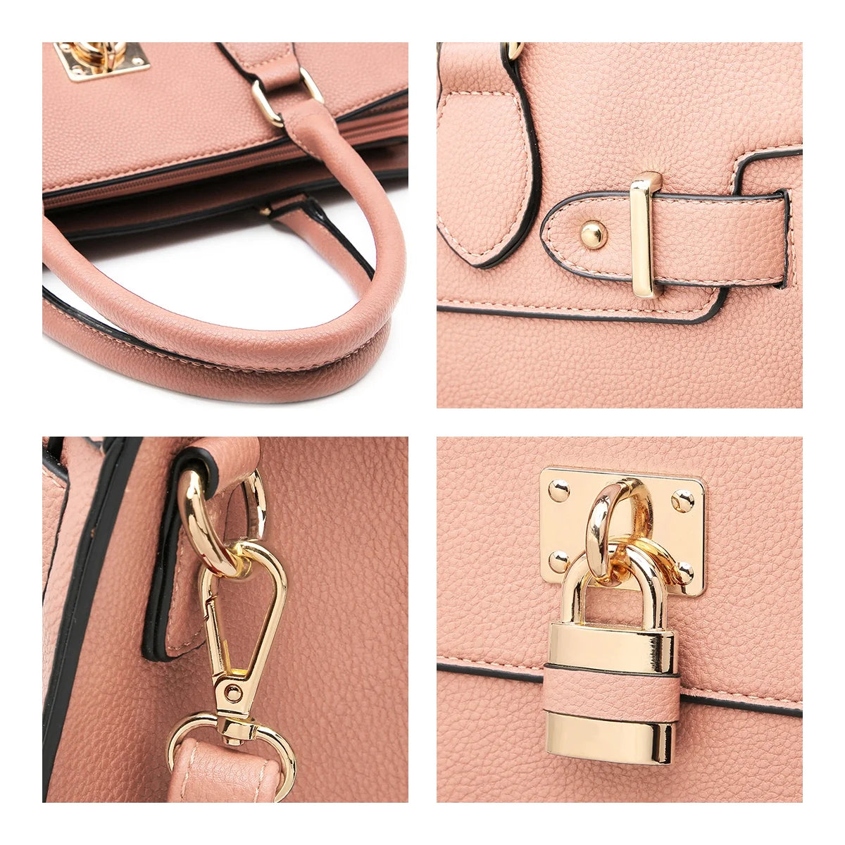 Women Handbags and Purses Ladies Shoulder Bag Top Handle Satchel Tote Work Bag with Matching Clutch
