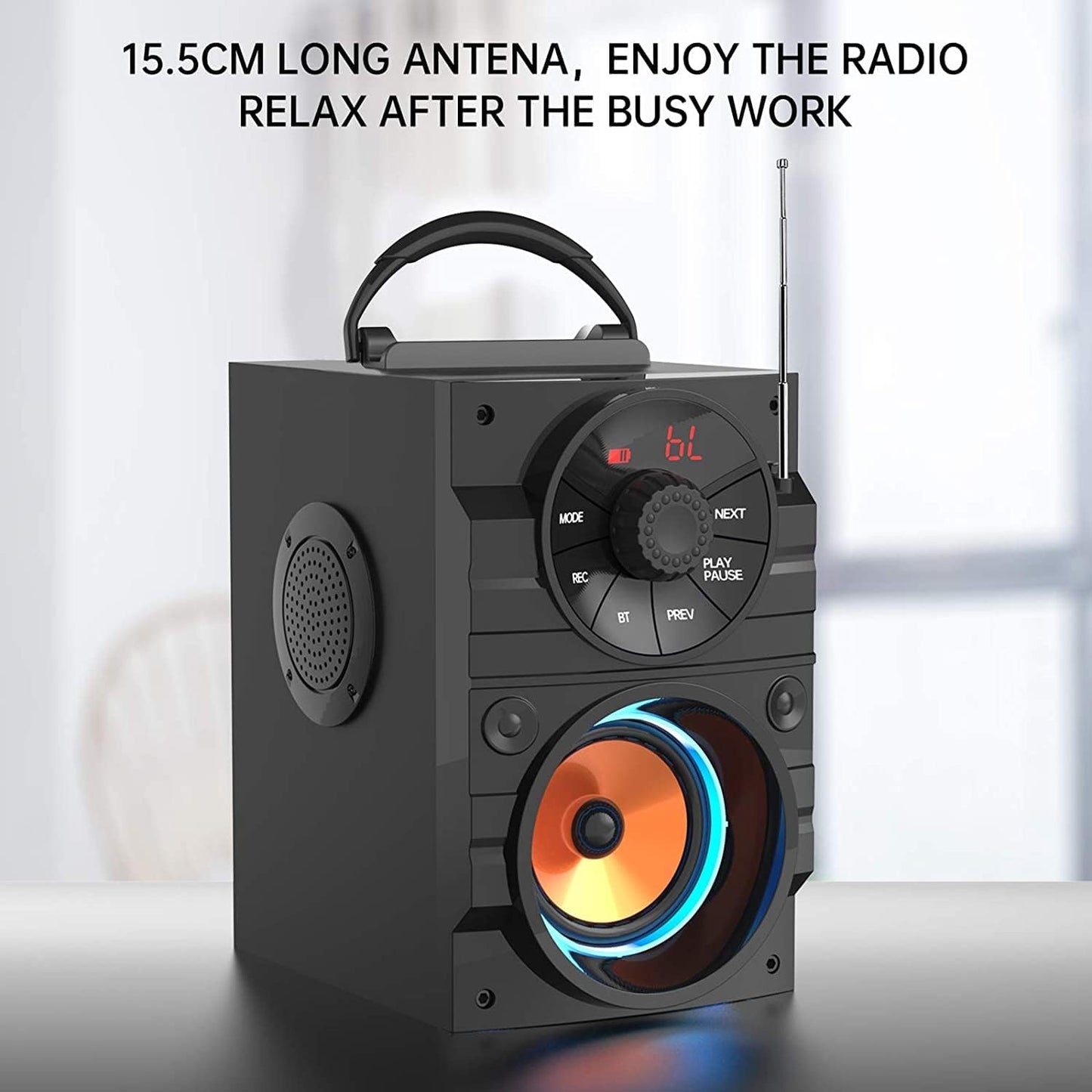 Portable Bluetooth Speaker with Subwoofer Wireless Speakers Outdoor/Indoor Big Support Remote Control FM Radio TF Card MP3 Player Party for Home Camping Iphone Computer PC