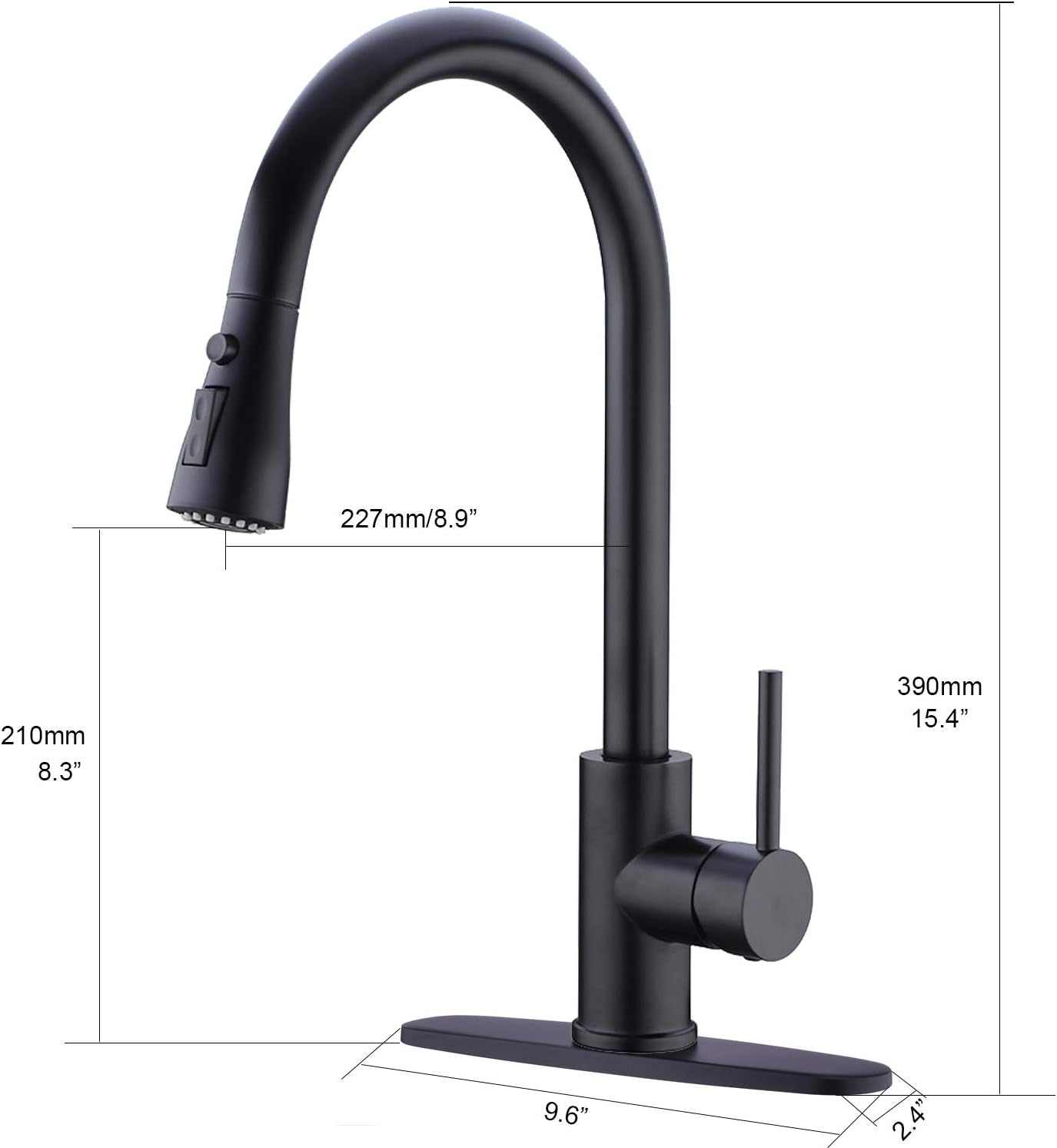 Kitchen Faucet, Brushed Nickel, Single Handle, Pull-Down, 3-Way Spray Setting, Easy Installation, Lead-Free