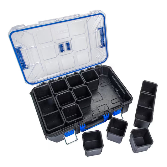 CASESTACK 14-In W X 21-In H X 5.1-In D Black Plastic Tool Box
