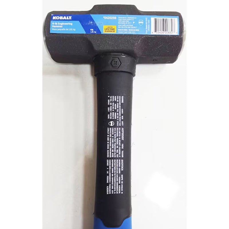 4 -Lb Steel Head Fiberglass Handle Engineering Sledge Hammer