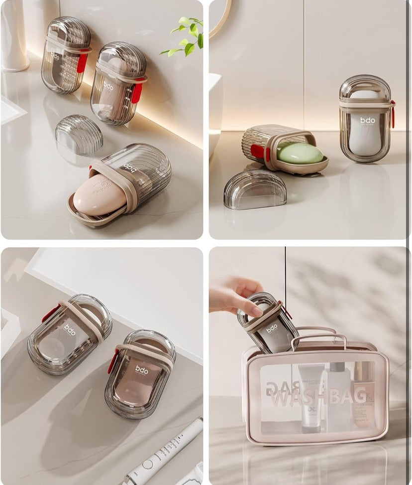 Travel Soap Case Leakproof Portable Bar Soap Holder with Lid for Bathroom