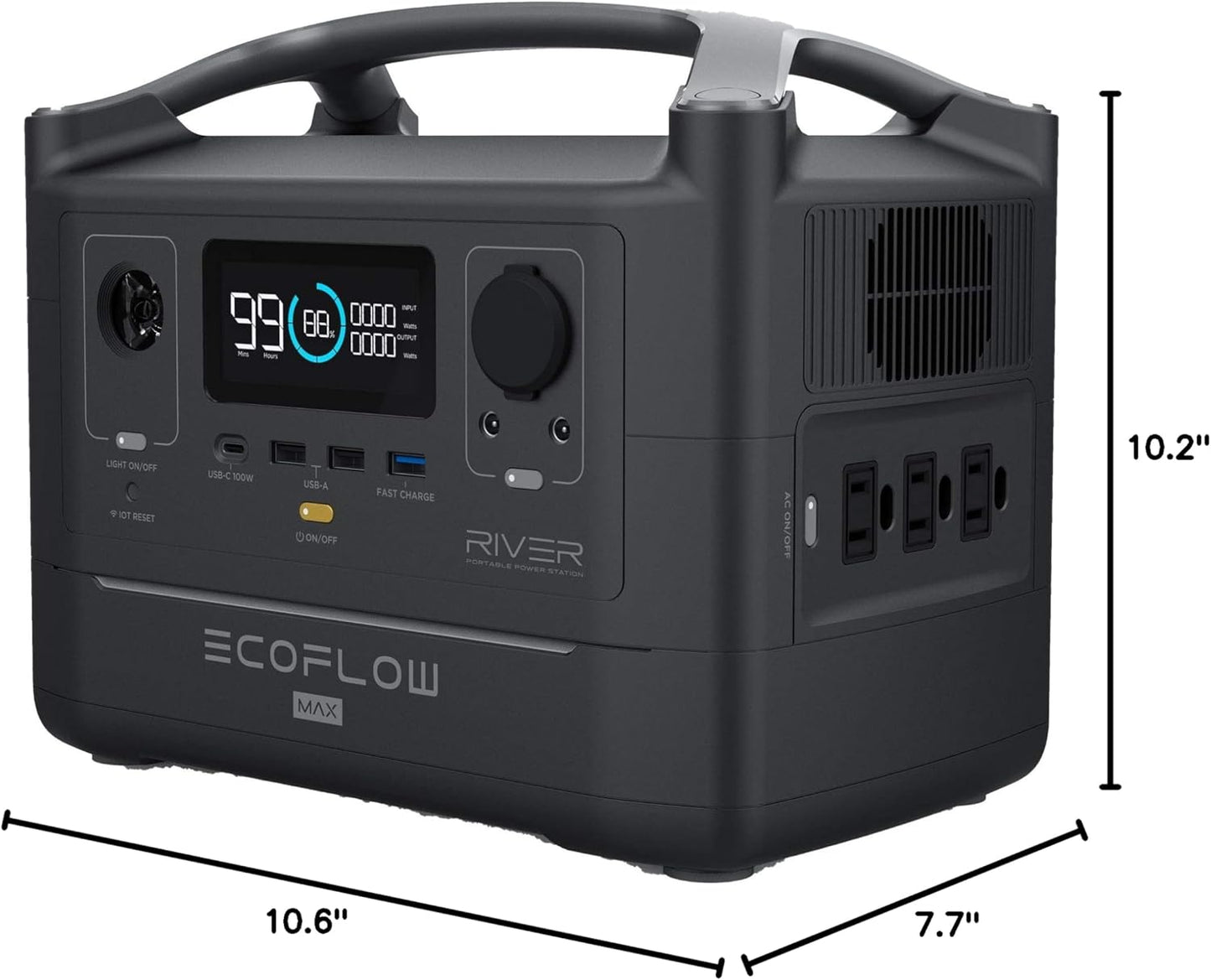 RIVER 2 Max Solar Generator 512Wh Long-Life Lifepo4 Portable Power Station& 180W Solar Panel for Home Backup Power, Camping & Rvs 100% Charged in 60M with 3000+ Cycles & up to 1000W Output