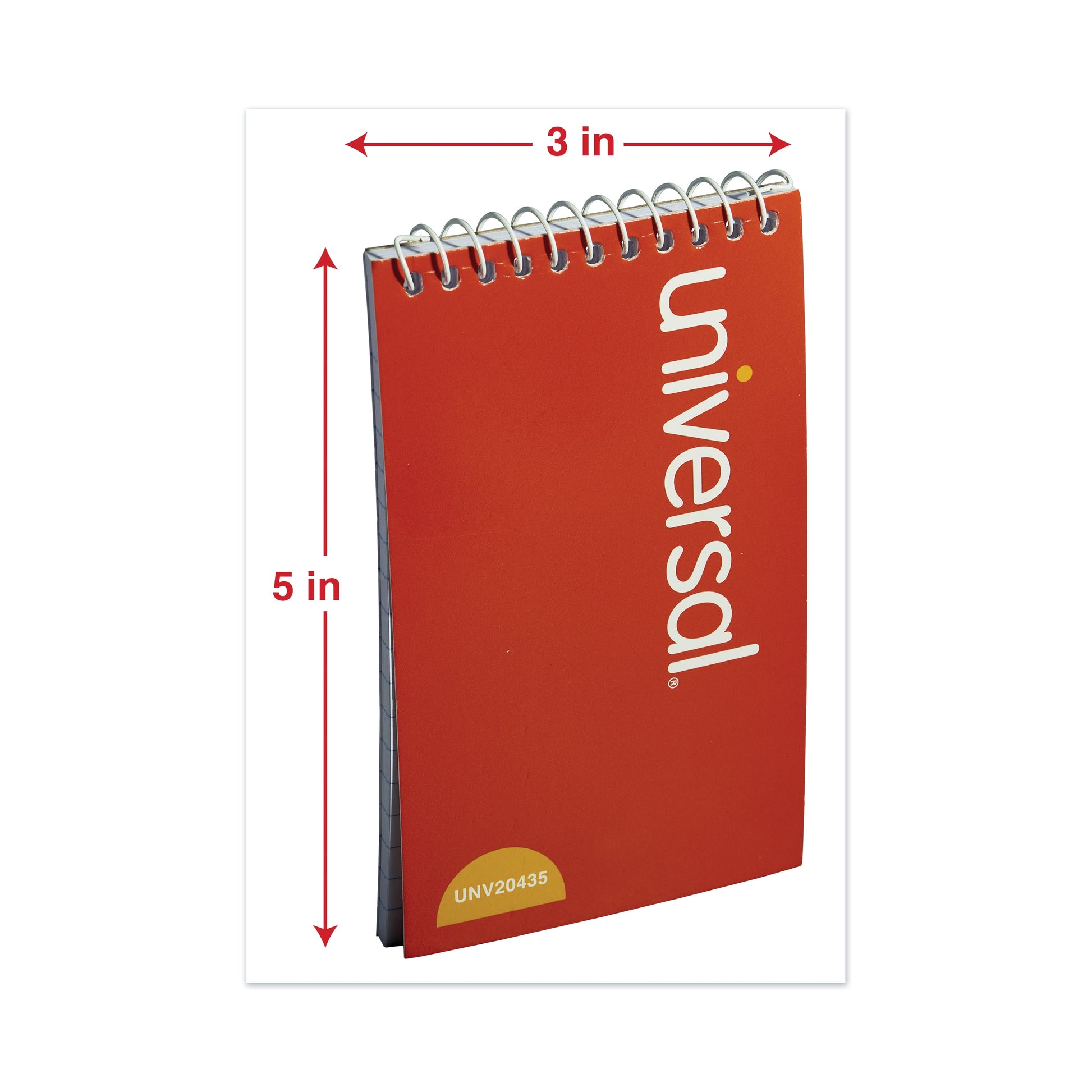 Universal Wirebound Memo Book, Narrow Rule, 3" X 5", White, 50 Sheets (12 Count)