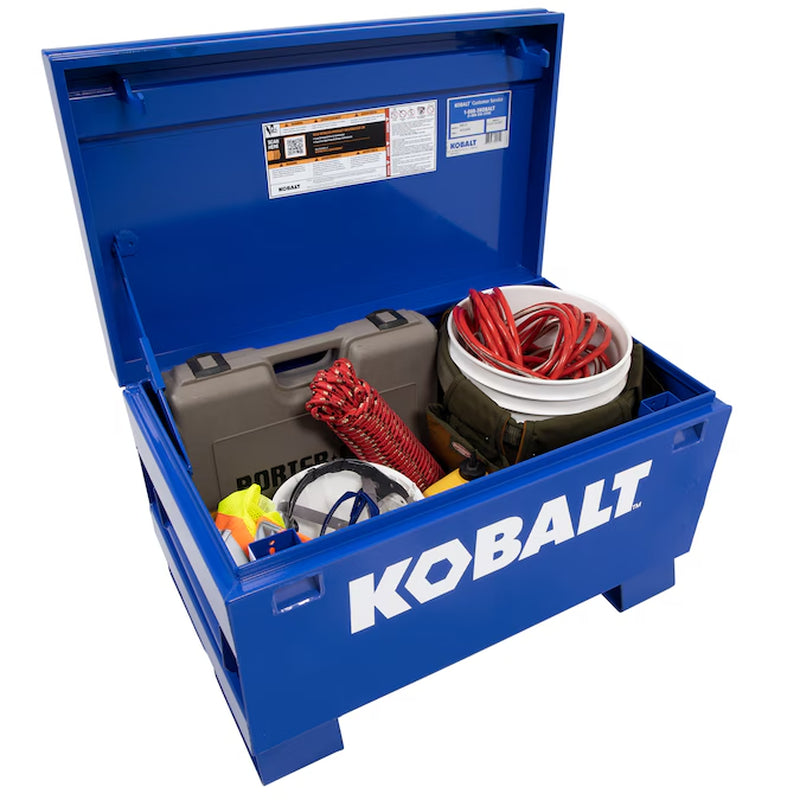 19-In W X 32-In L X 18-In H Blue Steel Jobsite Box