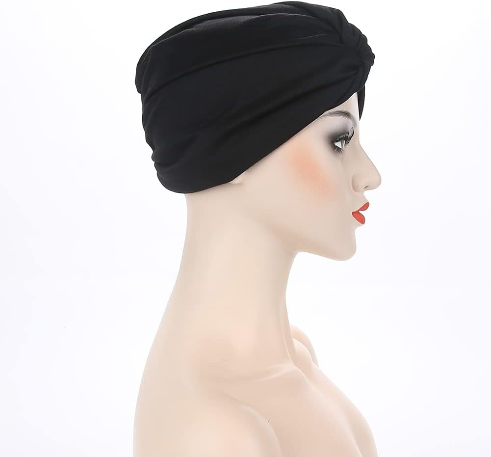 Women'S Cotton Twist Sleep Turban Hat Cancer Chemo Beanies Cap Wrap Pleated Headwear