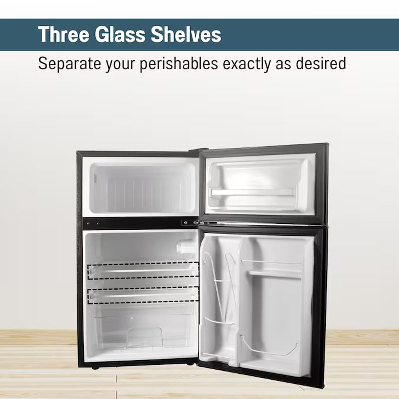3.2-Cu Ft Mini Fridge with Freezer ( Black ) ENERGY STAR
