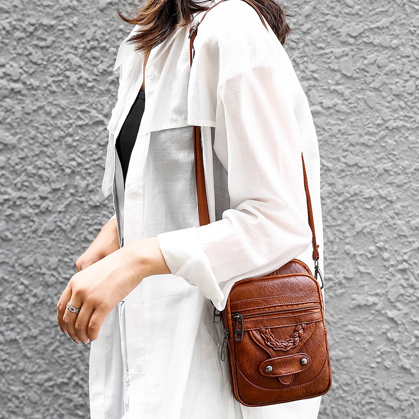Crossbody Bags for Women Trendy Women Soft Leather Shoulder Handbag Multi Pocket Crossbody Bag Ladies Purses Fashion Tote Top Handle Satchel Beach Bag on Clearance
