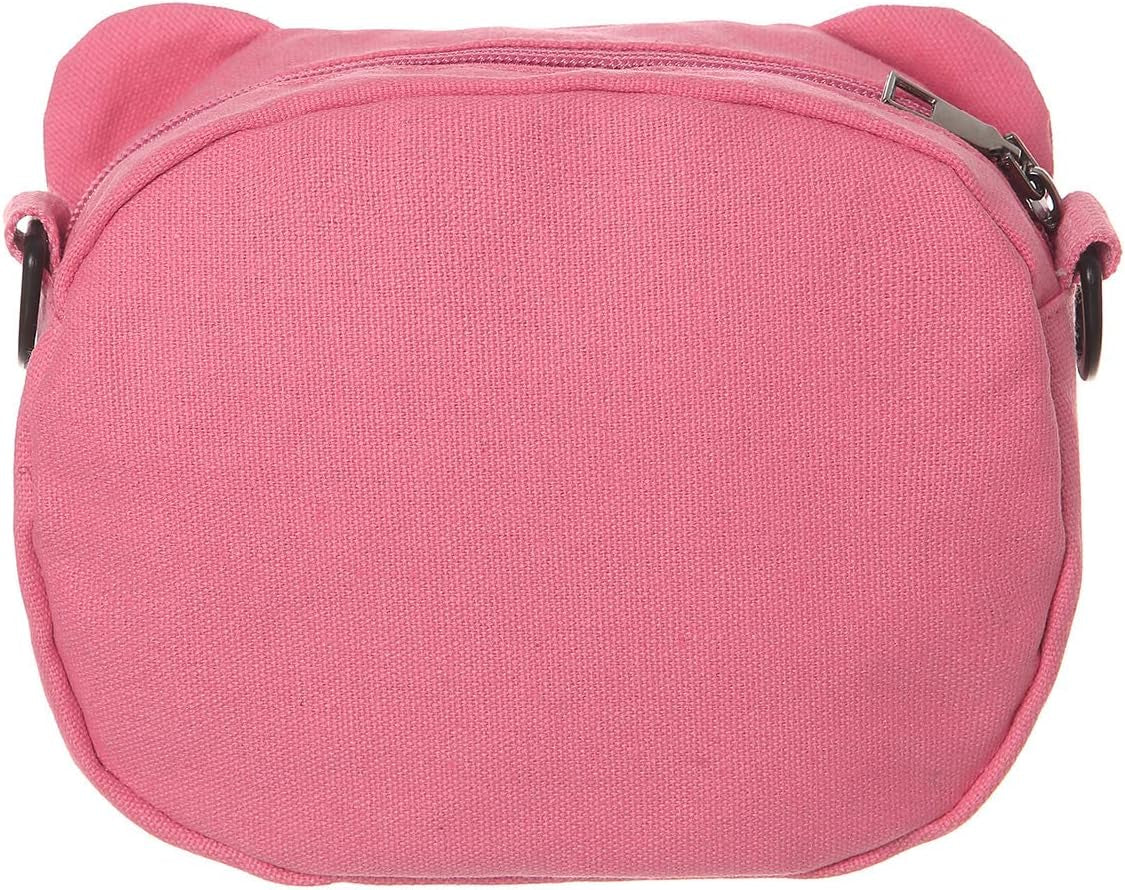 Cute Grils Crossbody Bags Lovely Pig Mini Canvas Shoulder Bags for Little Girls Teens (Rose Pink1)