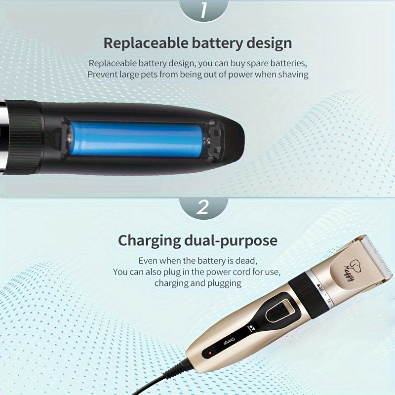 12in 1 Premium Pet Hair Trimmer Kit - Electric Precision Clippers with Gentle Hair Cutting Technology - Perfect for Professional Grooming At Home, Mute Clippers for Dogs And Cats., Dog Clippers, Dog Clippers For Grooming, Dog