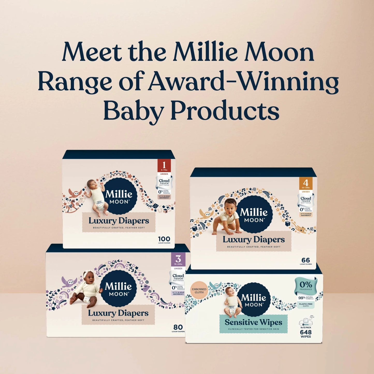 Luxury Diapers, Size 5, 58 Count