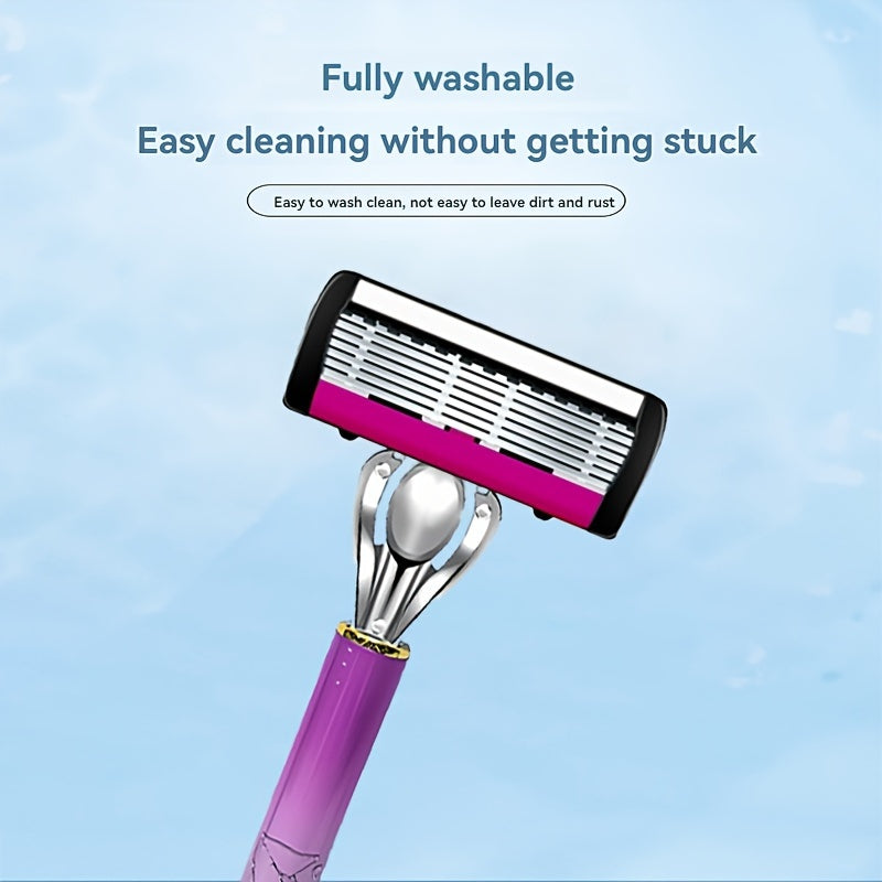 Women's 6-Layer Stainless Steel Blade Razor For Smooth, Close Shave (Compare to Venus)
