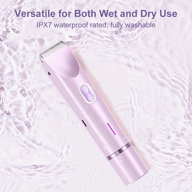 Dual-head Shaver, 2-In-1 Electric Razor For Women, Bikini Trimmer With Limit, Gentle & Clean Hair Trimmer, Women'S Shave Comb, For Face & Arms & Thighs & Body, Purple, Mother'S Day Gift