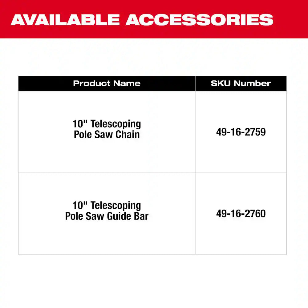 M18 FUEL 10 In. 18V Lithium-Ion Brushless Electric Cordless Telescoping Pole Saw W/16 In. Chainsaw Kit (2-Tool)
