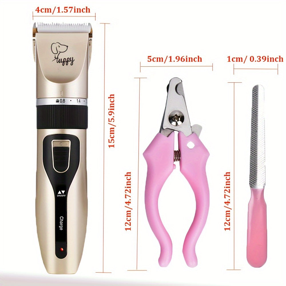 12in 1 Premium Pet Hair Trimmer Kit - Electric Precision Clippers with Gentle Hair Cutting Technology - Perfect for Professional Grooming At Home, Mute Clippers for Dogs And Cats., Dog Clippers, Dog Clippers For Grooming, Dog