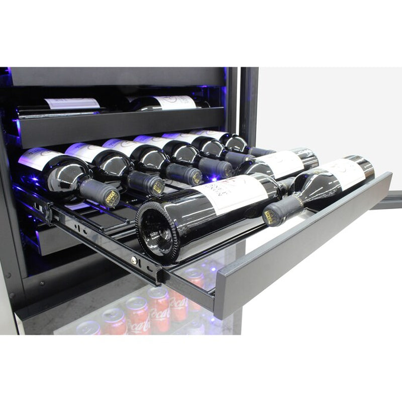 23.94-In W 98 -Bottles Black Dual Zone Cooling Built-In/Freestanding Indoor Wine Cooler