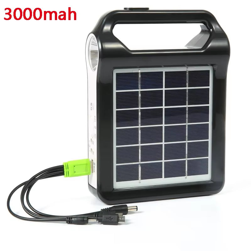Portable 6V Rechargeable Solar Panel Power Storage Generator System USB Charger with Lamp Lighting Home Solar Energy System Kit