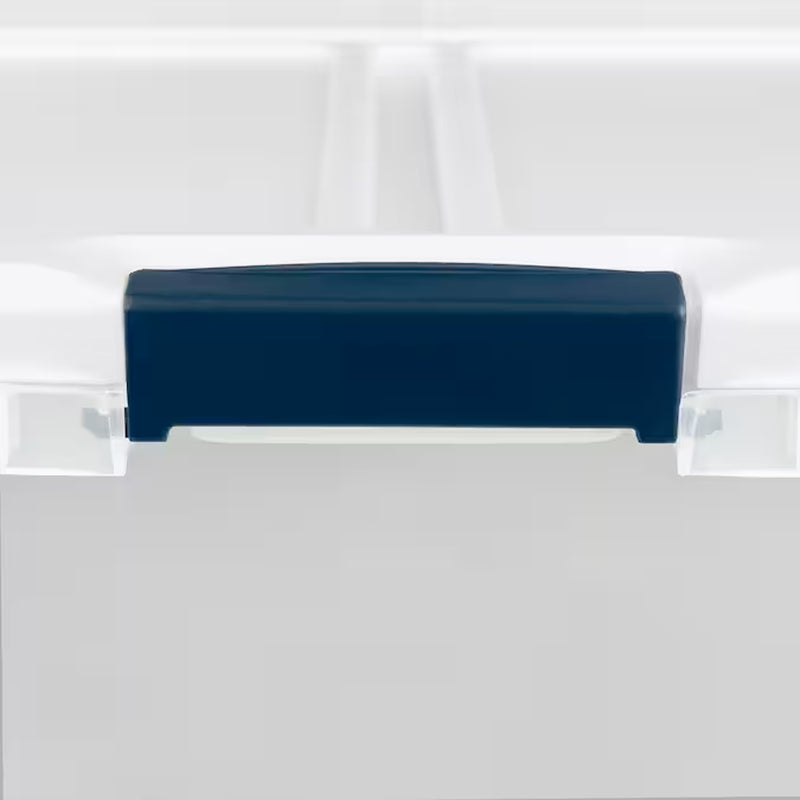 X-Large 25 -Gallons ( 100 -Quarts ) Clear/White Stackable Tote with Latching Lid