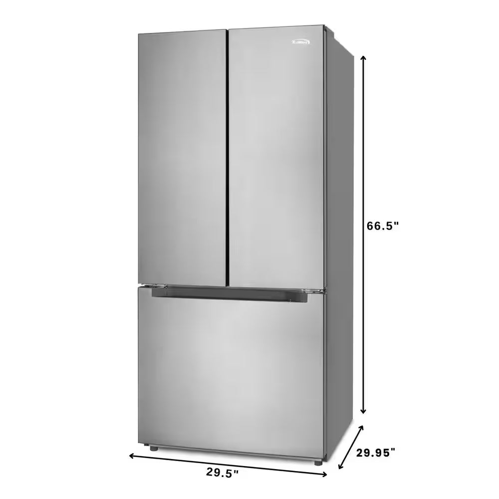 30 In. 18.5 Cu. Ft. Stainless Steel French Door Refrigerator