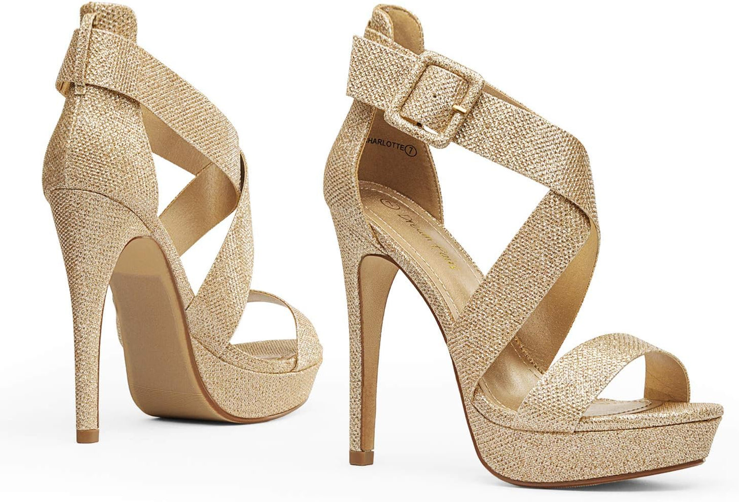 Women'S Open Toe High Stilettos Platform Party Pump Heel Sandals Charlotte