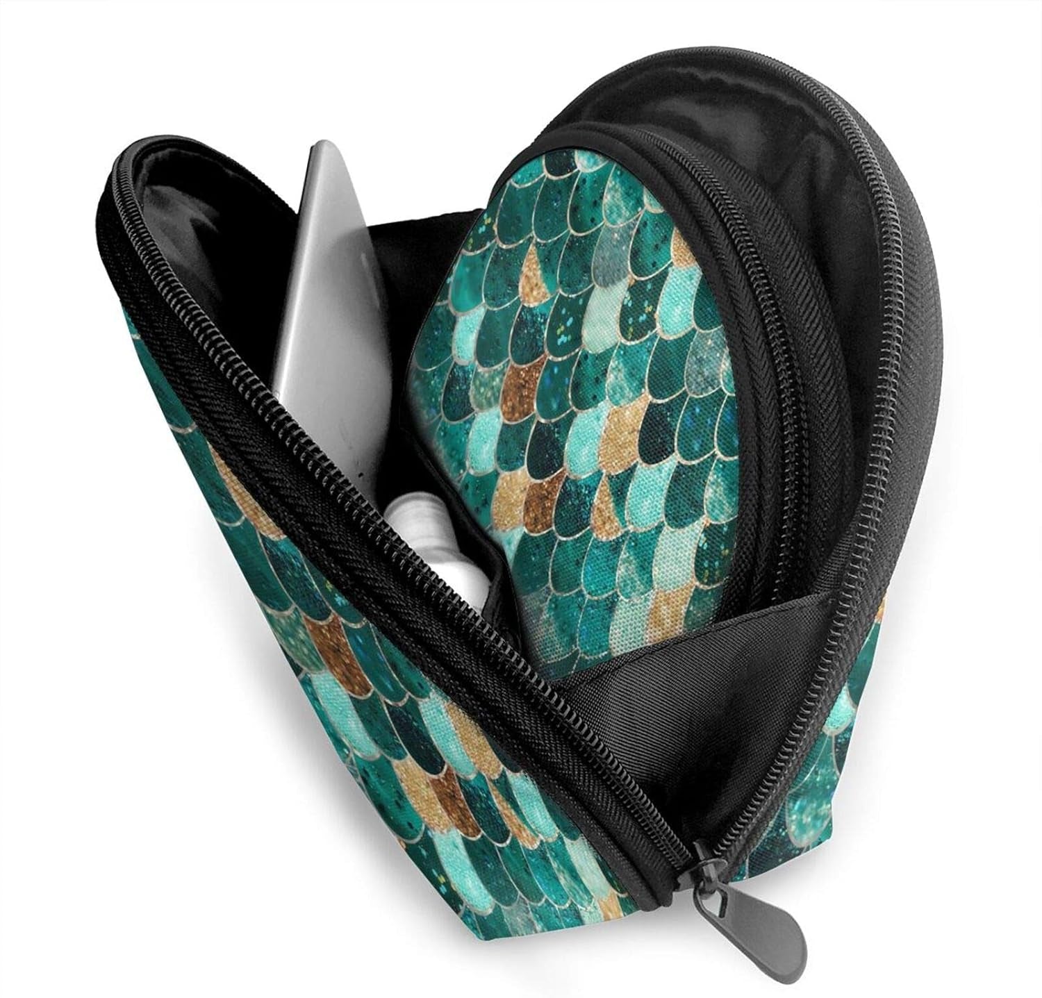 2PCS Portable Makeup Bags Waterproof Cosmetic Pouch Travel Multifunctional Toiletry Organizer Case for Women - Mermaid Scales