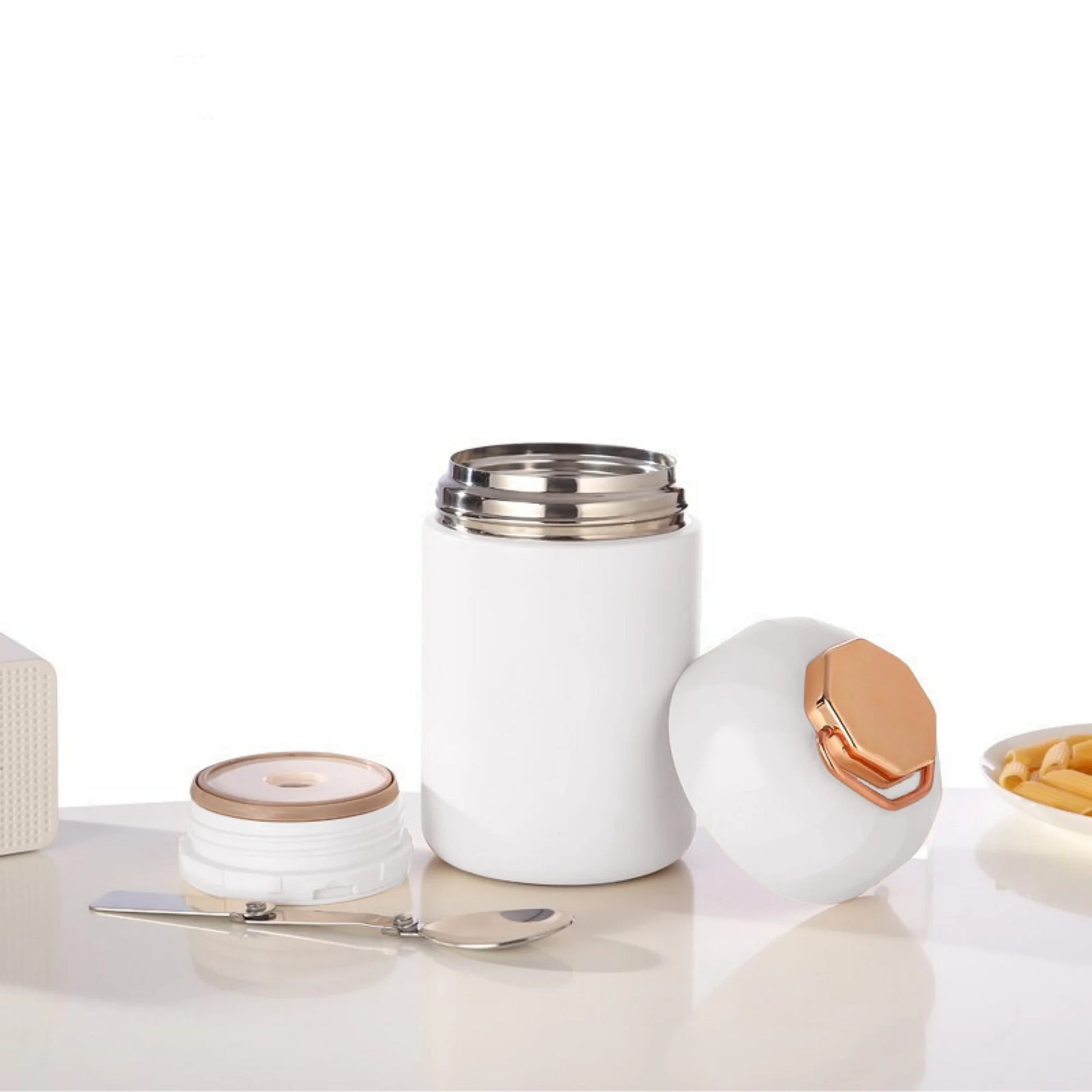 20 Oz White Stainless Steel Insulated Thermos