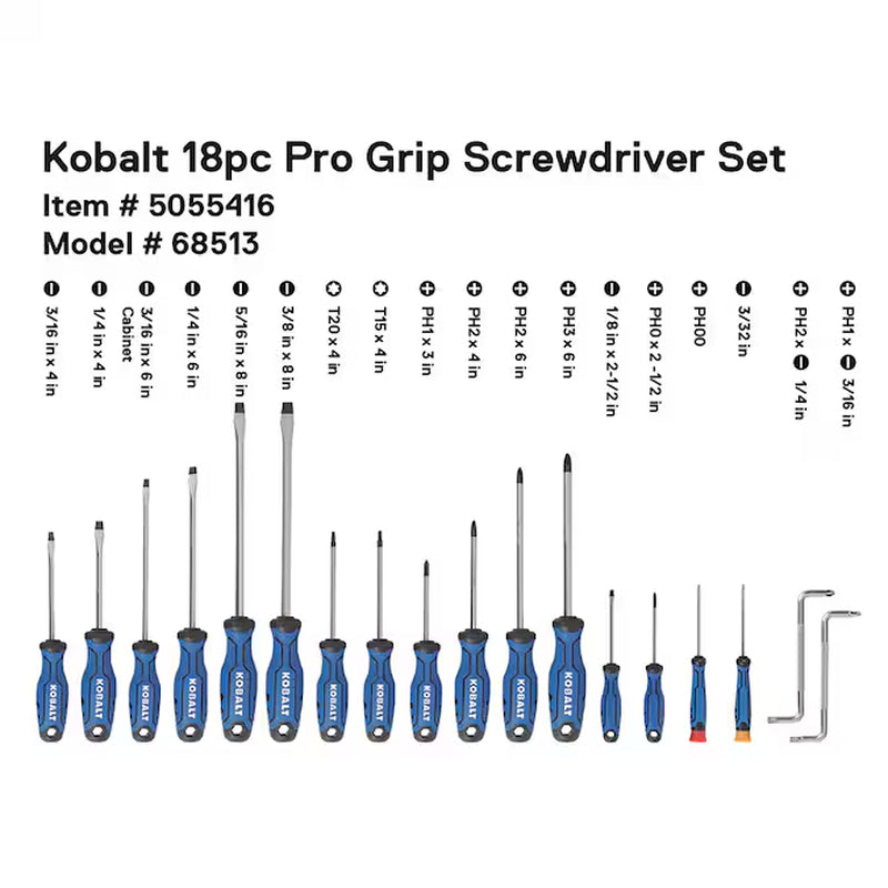 18 -Piece 8-In Magnetic Screwdriver Set