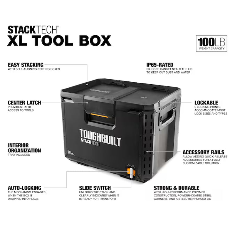 STACKTECH XL 21-In W X 15.6-In H X 16-In D Plastic/Metal Tool Box