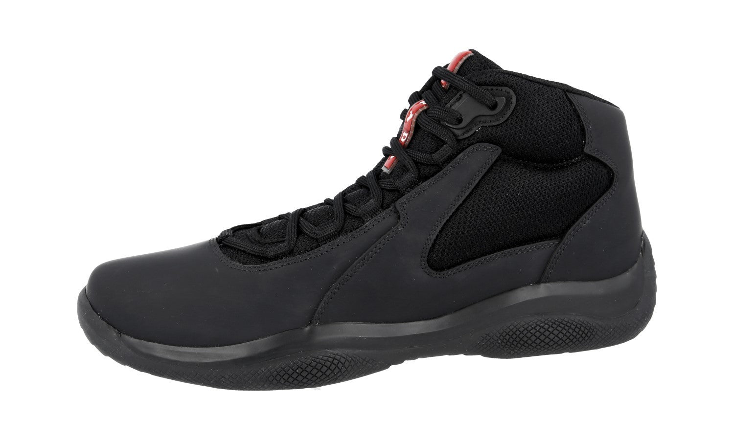 PRADA AMERICAS CUP HIGH-TOP SNEAKERS SHOES 4T2871 BLACK