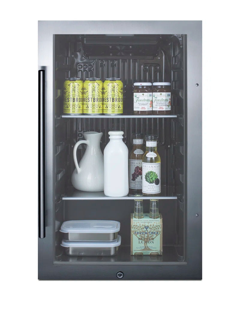 19'' W 110 Cans (12 Oz.) 3.13 Cubic Feet Outdoor Rated Beverage Cooler with Reversible Glass Door