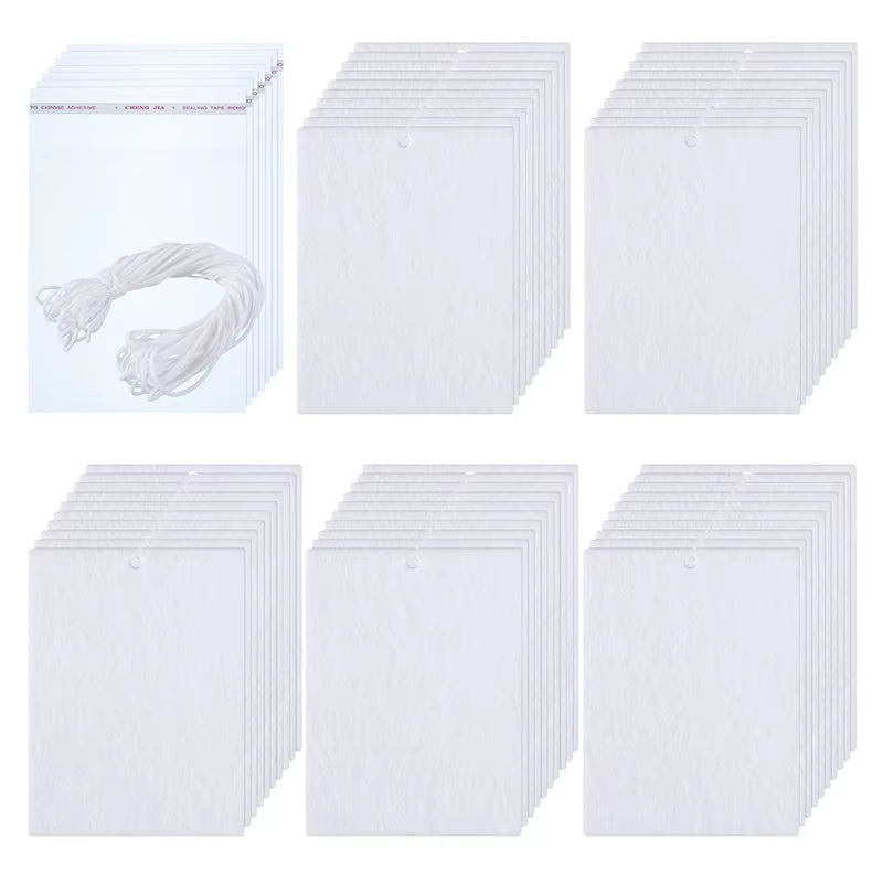 100 Pieces Sublimation Air Freshener Sheets Sublimation Air Fresheners Blanks Car Scented Hanging Sheets Blanks Set Dropshipping