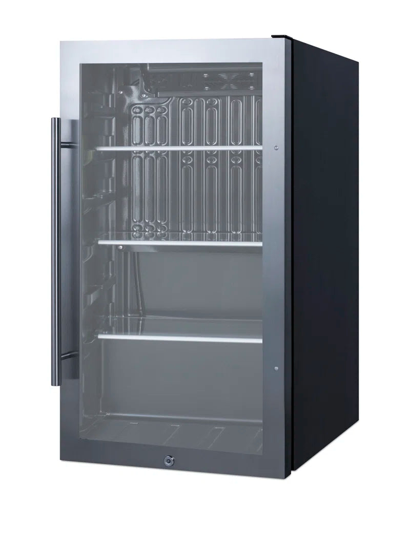 19'' W 110 Cans (12 Oz.) 3.13 Cubic Feet Outdoor Rated Beverage Cooler with Reversible Glass Door