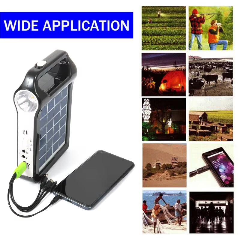 Portable 6V Rechargeable Solar Panel Power Storage Generator System USB Charger with Lamp Lighting Home Solar Energy System Kit